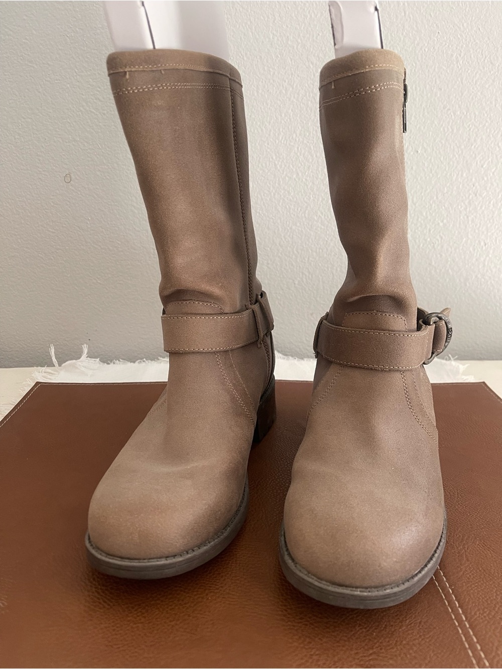 Taupe Mid-Calf Women’s Zip Riding Boots UGG - Picture 2 of 5